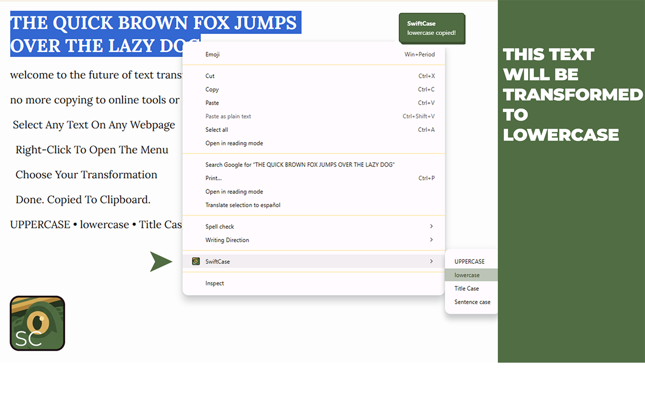 SwiftCase instant feedback